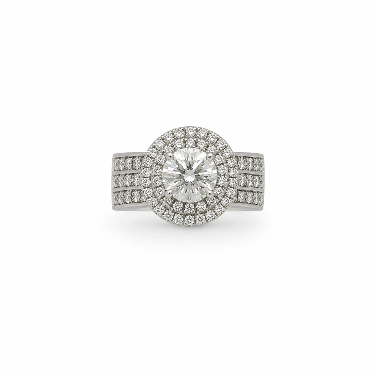 14KT WHITE GOLD LADIES ENGAGEMENT RING