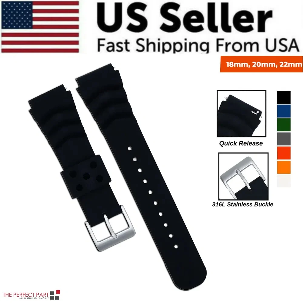 Watchfinder Sport Silicone Strap — 18/20/22mm Quick Release - Image 3