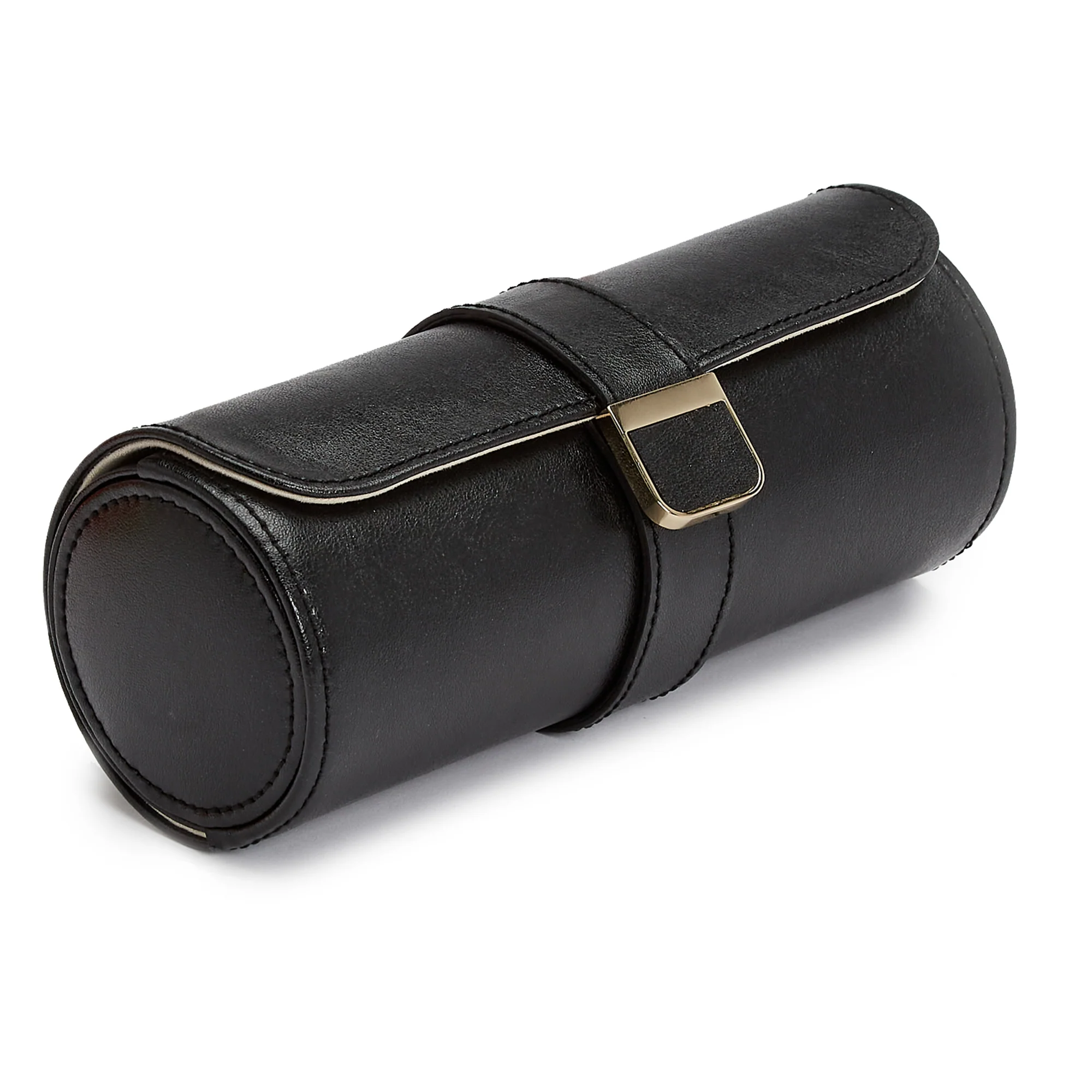 WOLF Palermo Double Watch Roll with Jewelry Pouch | Black
