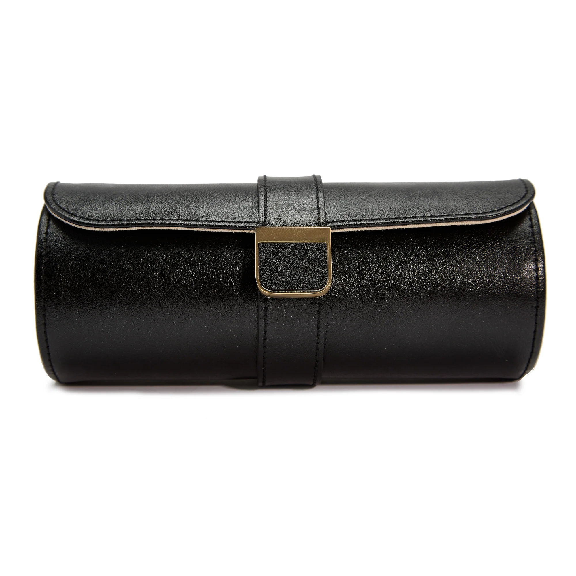 WOLF Palermo Double Watch Roll with Jewelry Pouch | Black - Image 2