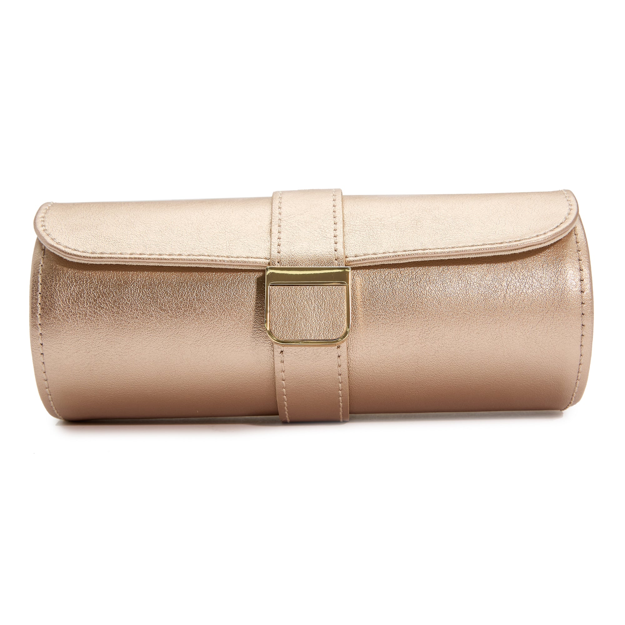 WOLF Palermo Double Watch Roll with Jewelry Pouch | Rose Gold - Image 2