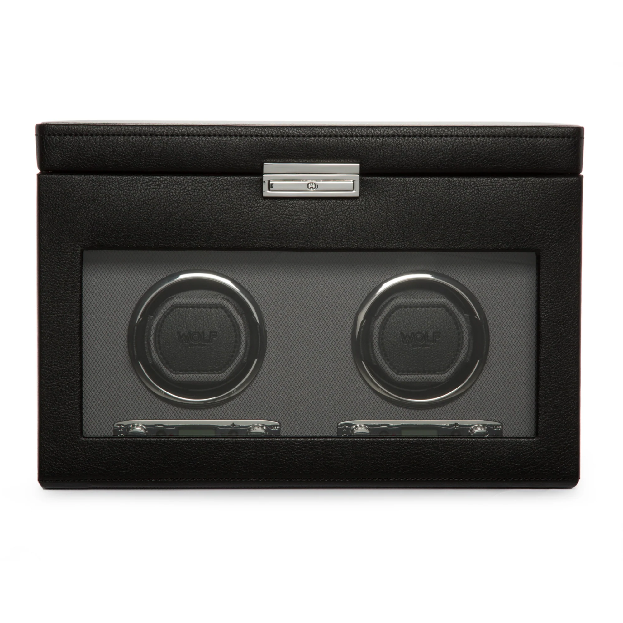 WOLF Viceroy Double Watch Winder with Storage | Black - Image 2