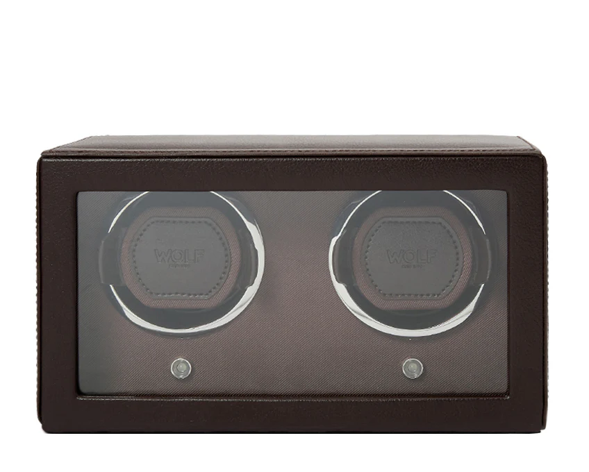 WOLF Cub Double Watch Winder with Cover | Brown - Image 5