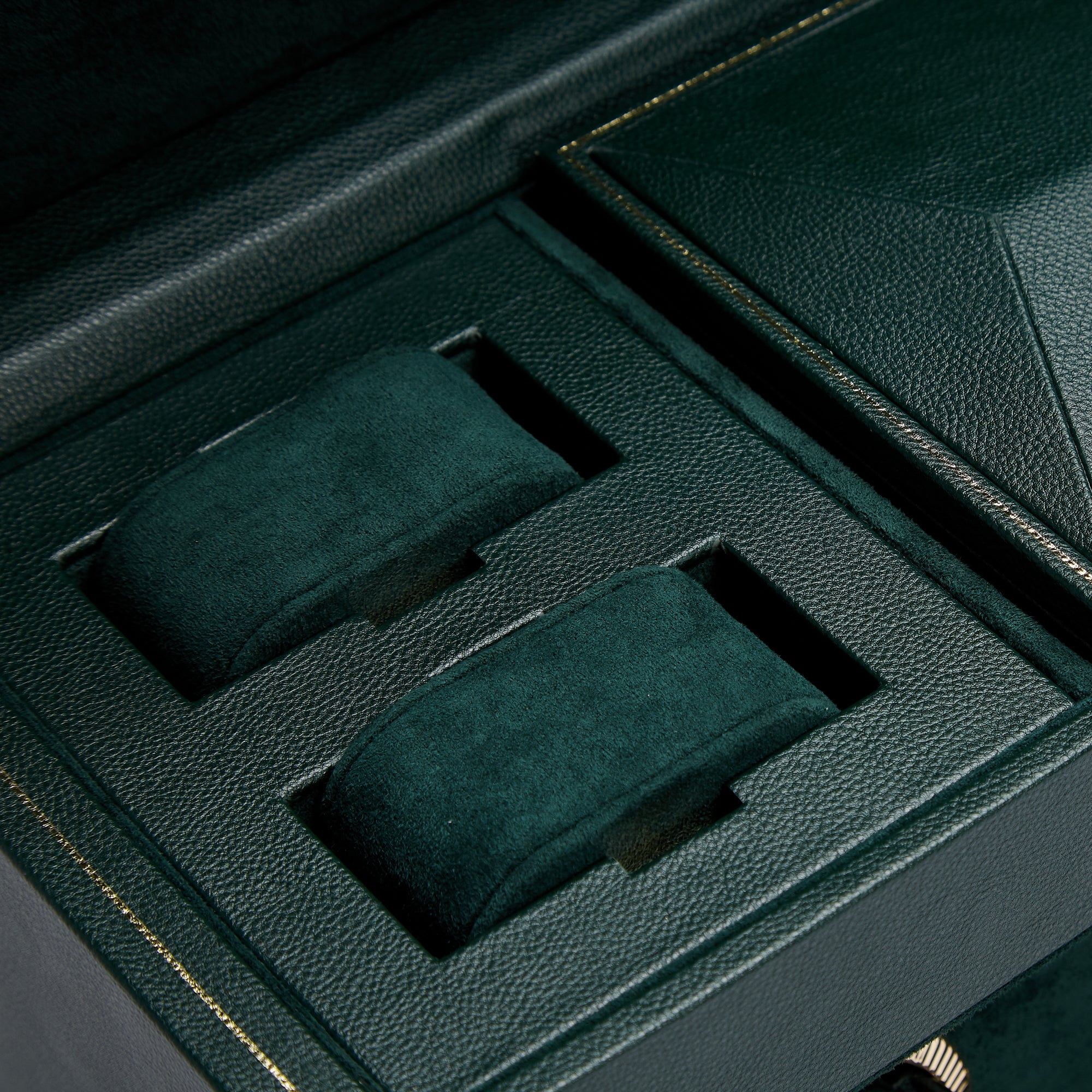 WOLF British Racing Triple Watch Winder with Storage | Green - Image 5