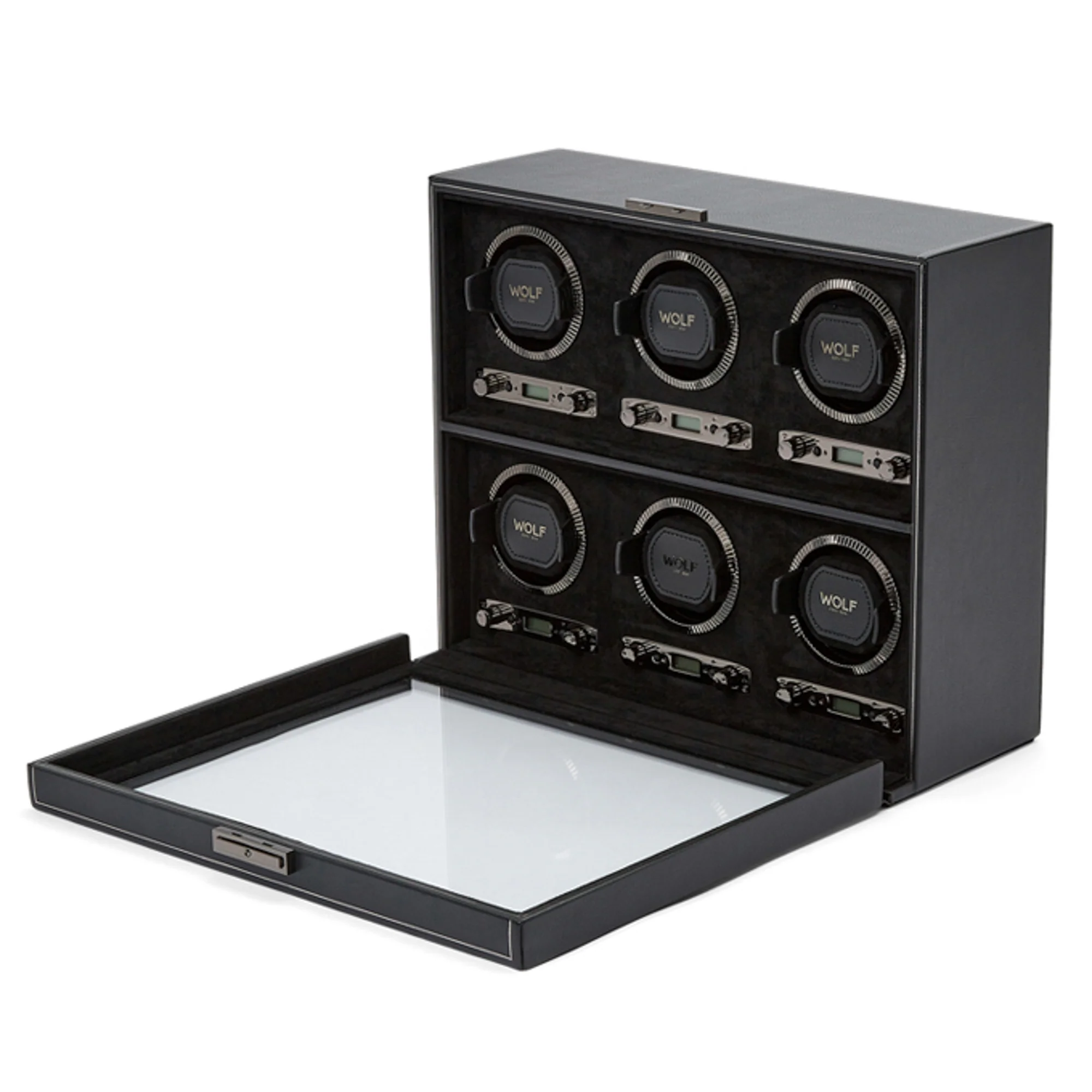 WOLF British Racing 6 Piece Watch Winder | Black