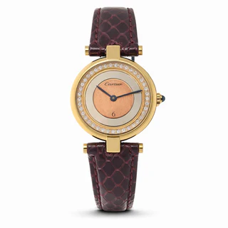 Cartier Large Vendome Rare Trinity Watch. ARGENT Cartier 925 Vermeil Quartz Ardent Factory Diamonds
