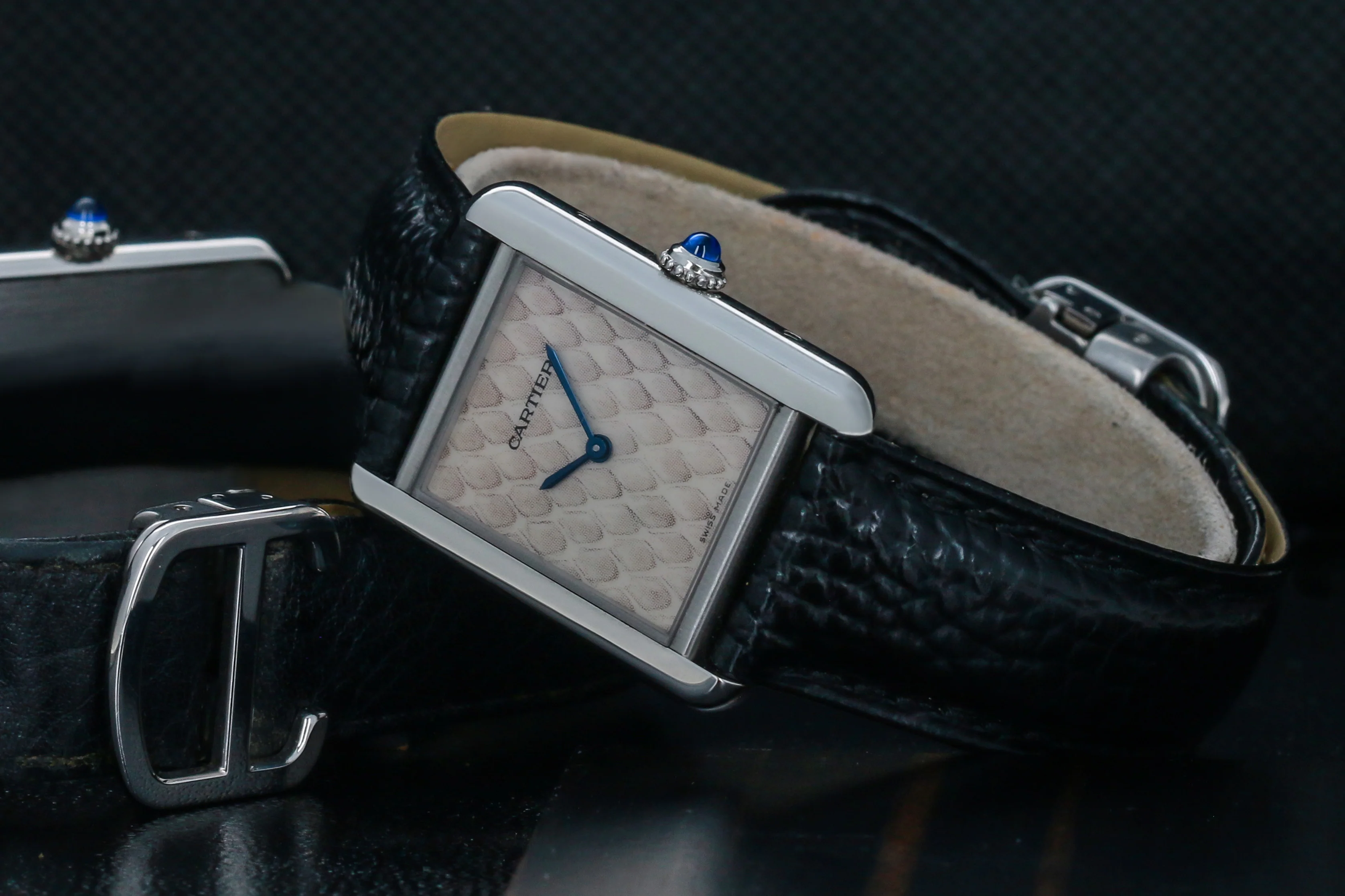 CARTIER TANK SOLO PYTHON Dial Rare #3170 - Image 4