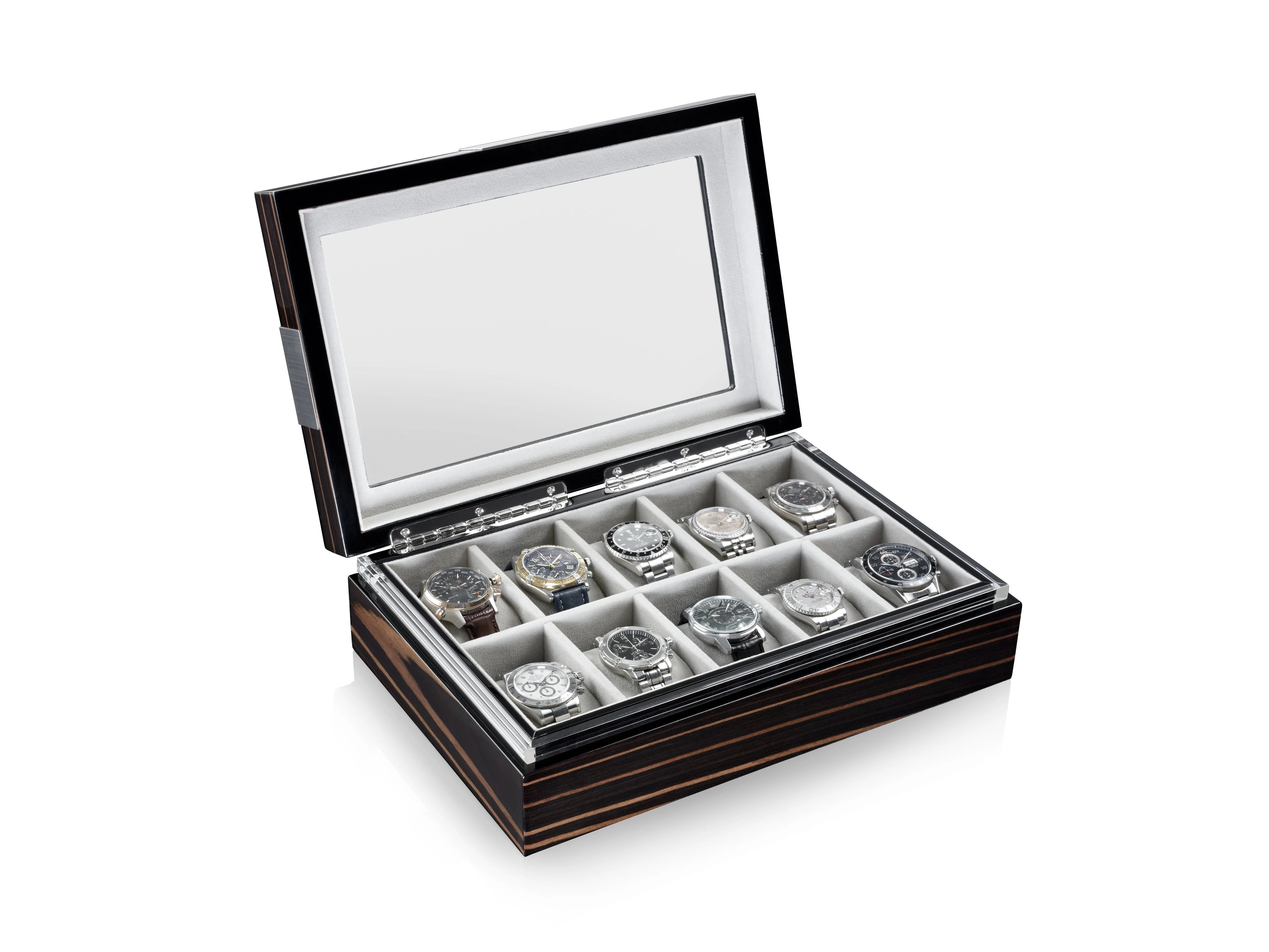 Executive 10 Watches Macassar & Gray Box