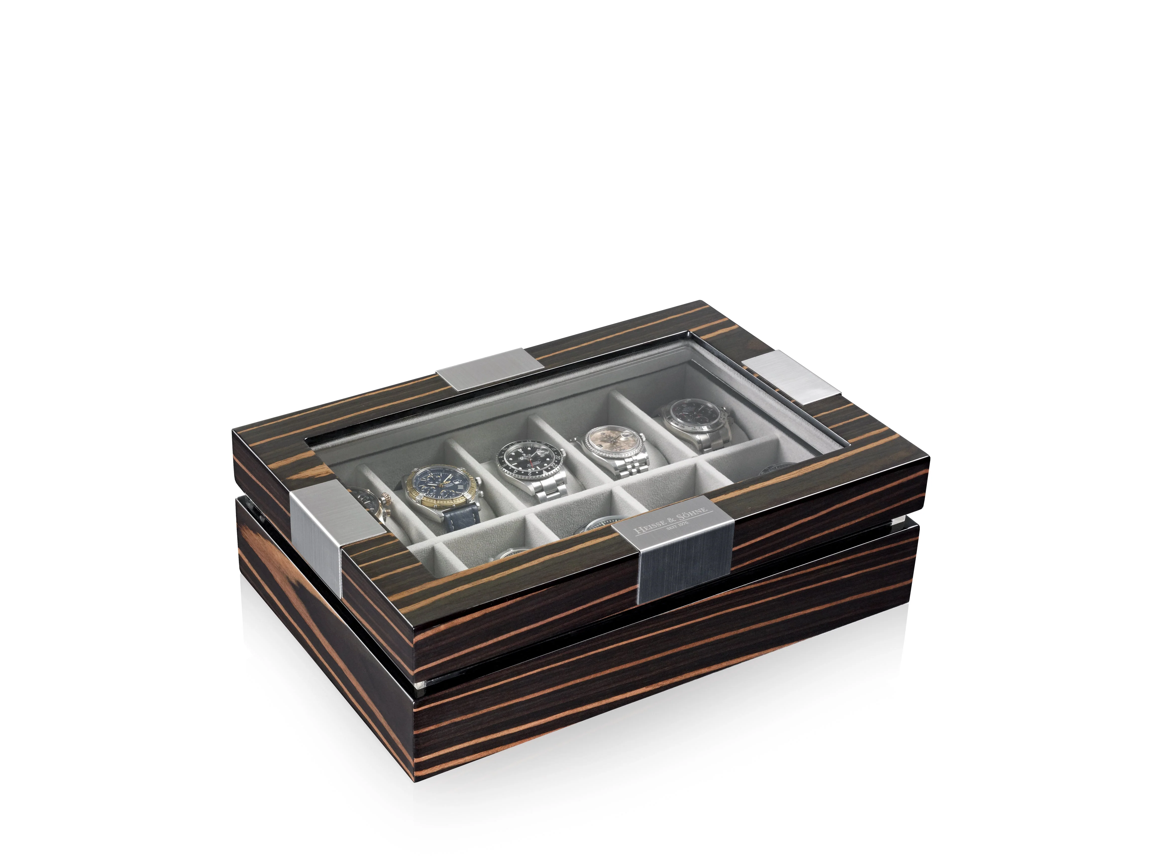 Executive 10 Watches Macassar & Gray Box - Image 2