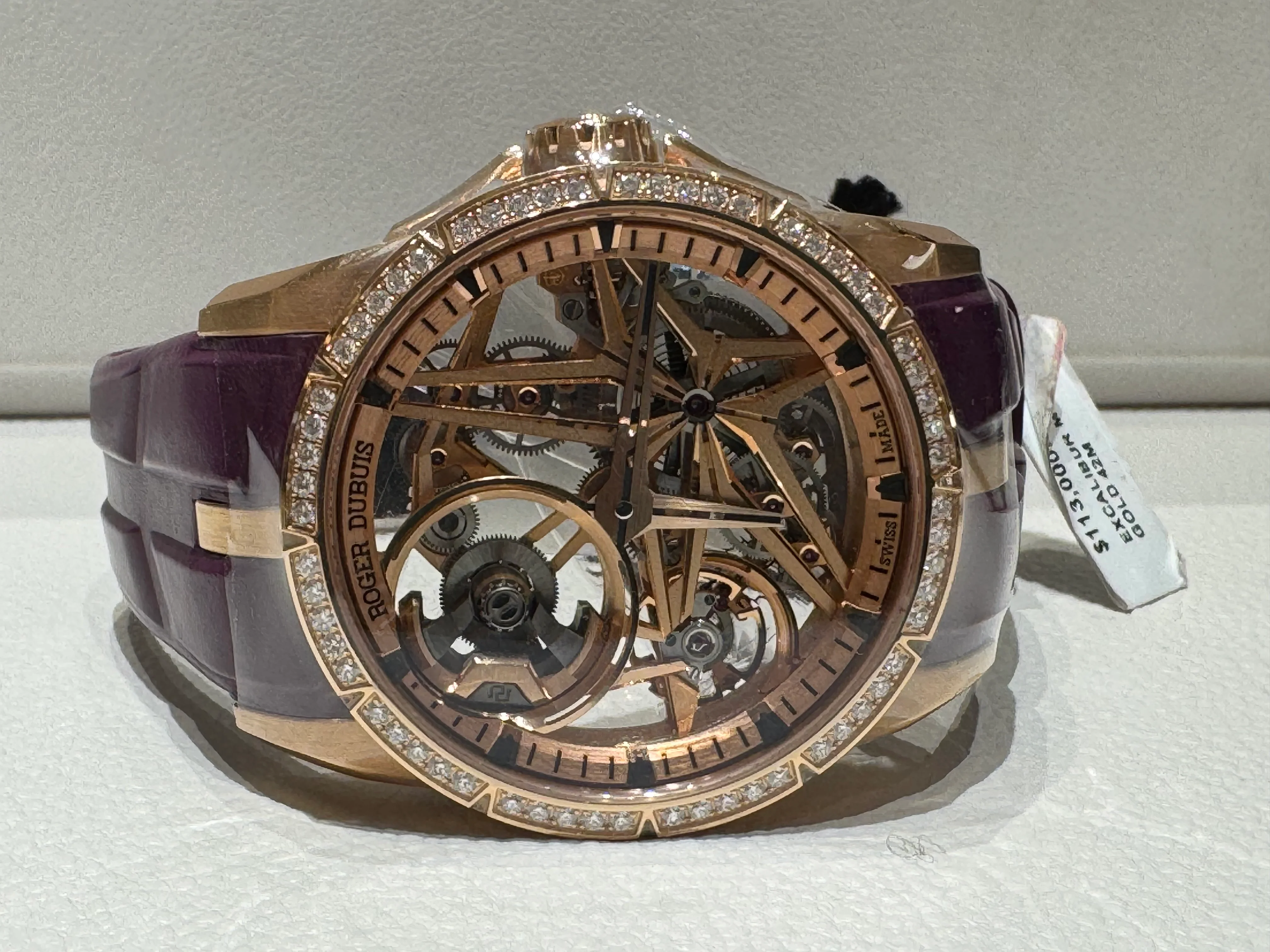 Roger Dubuis Excalibur 42mm Skeleton tourbillon Factory diamond bezel NEW - Image 2
