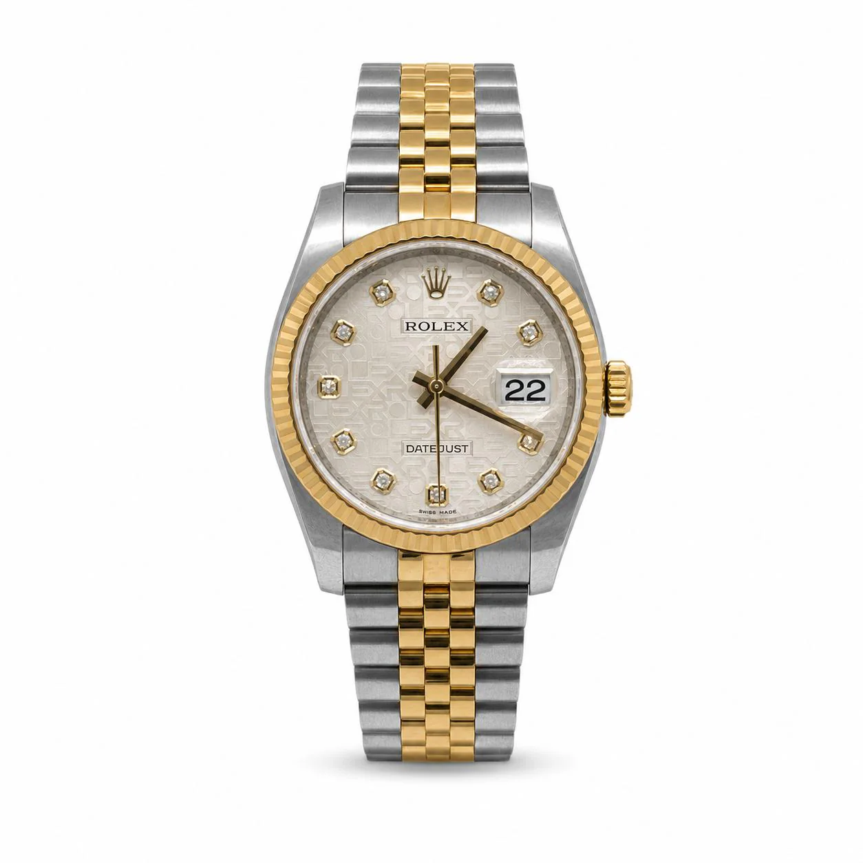 ROLEX DATEJUST 36MM #116233 (2008) JUBILEE DIAMOND DIAL TWO-TONE