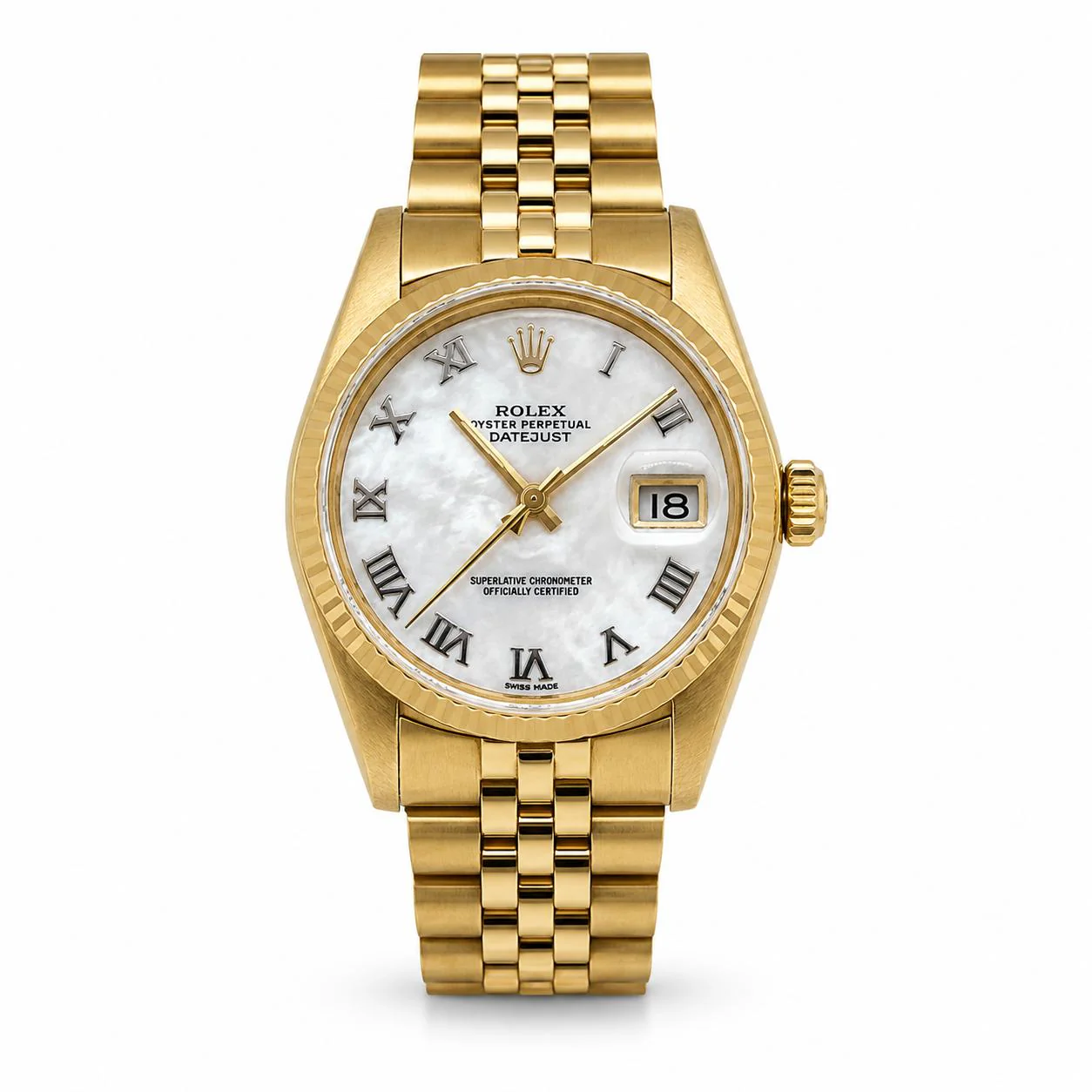Rolex Datejust 36mm Ref. 16238 18K Yellow Gold MOP Roman Dial