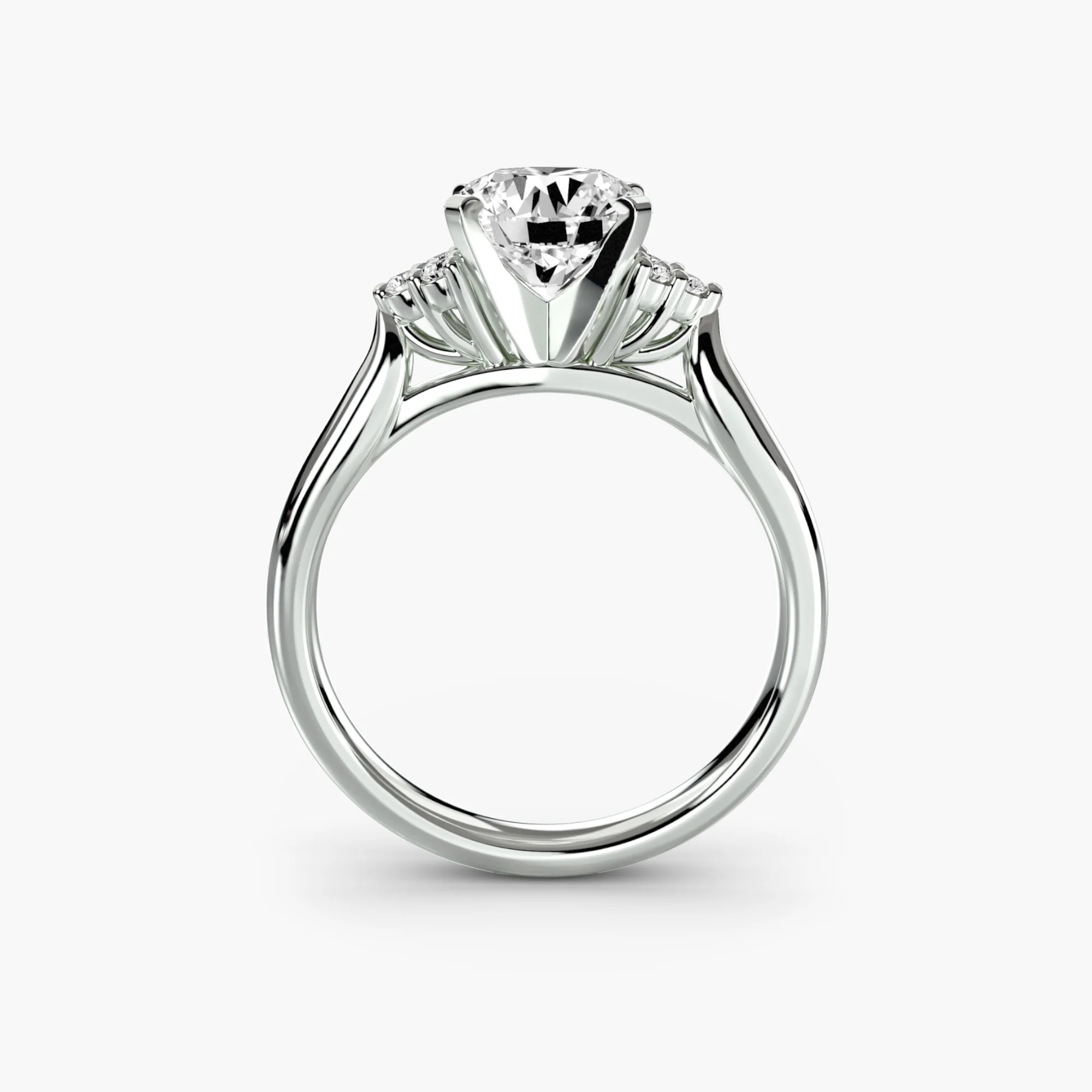 Solitaire with Cluster Shoulders 2