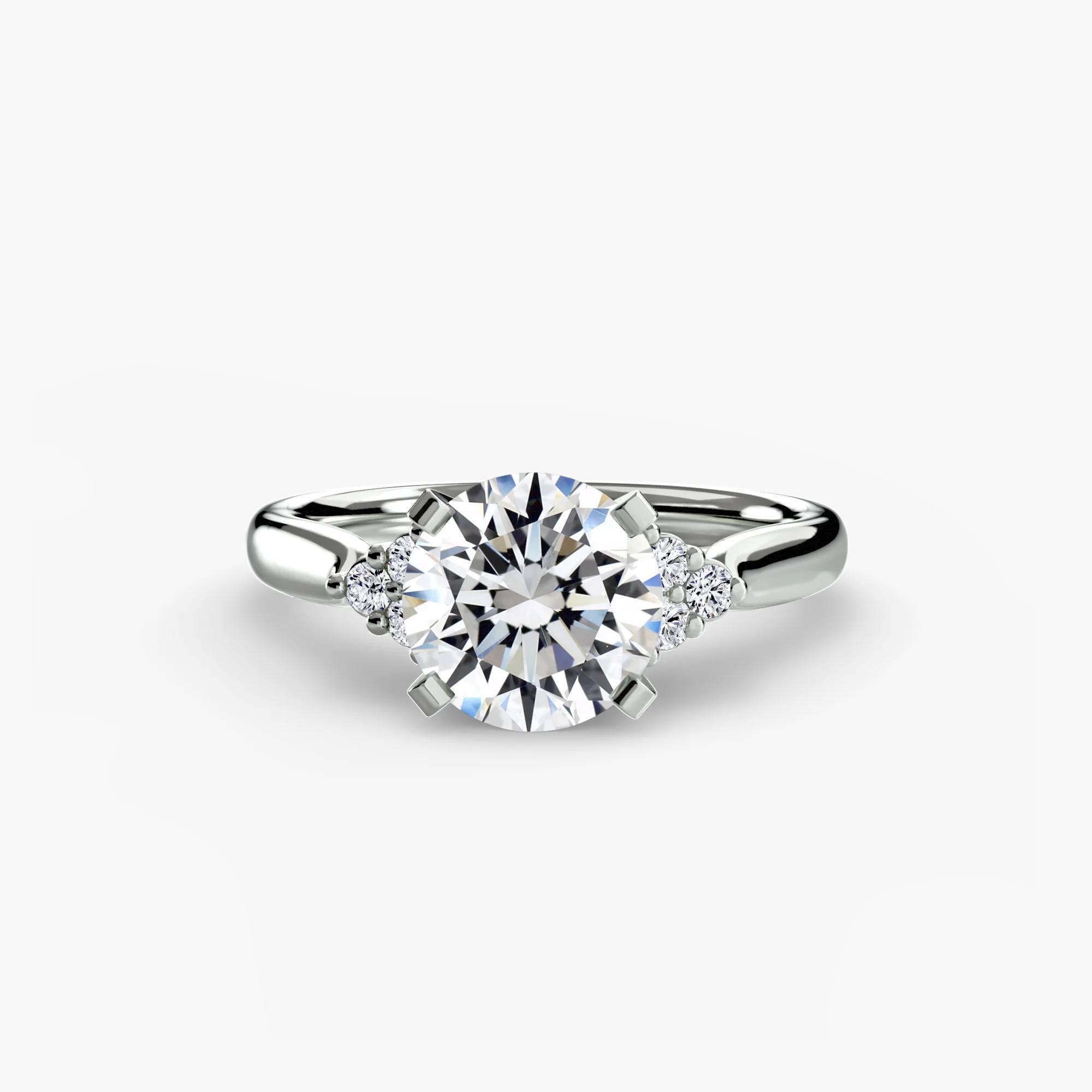 Solitaire with Cluster Shoulders 2 - Image 2