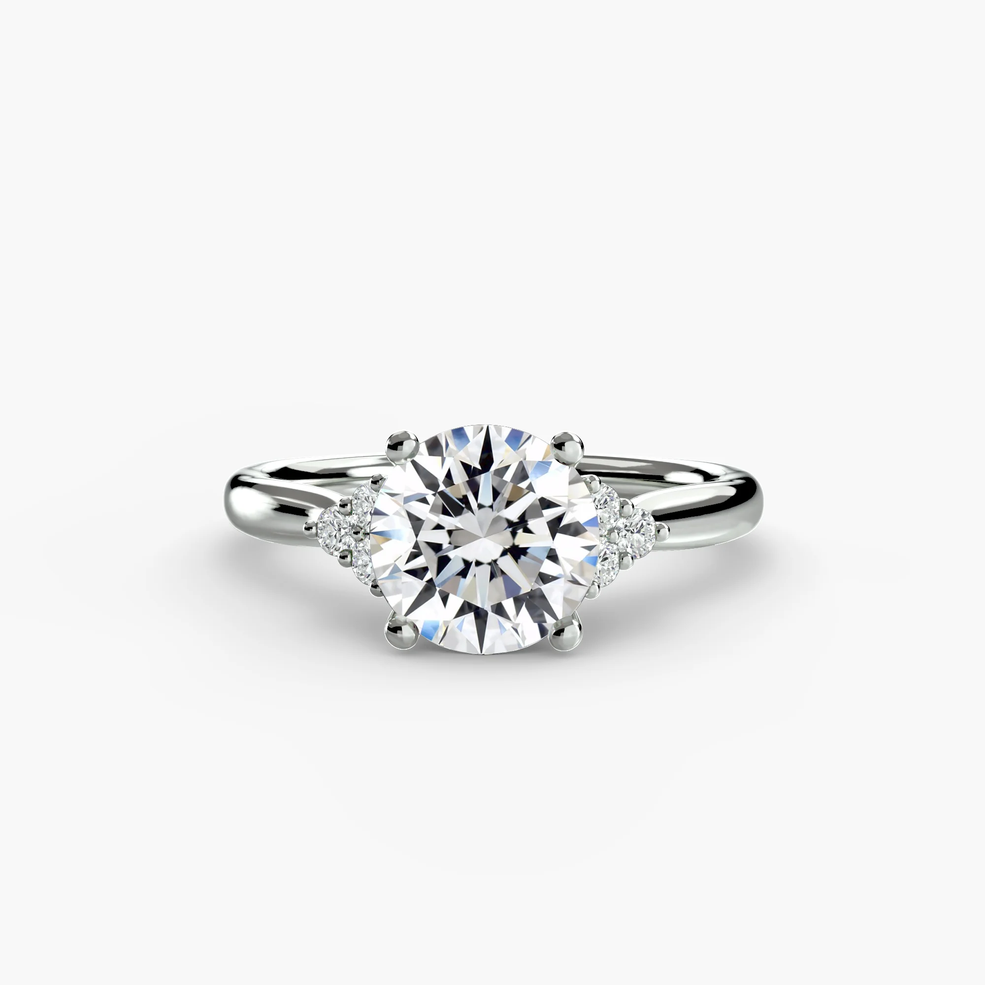 Solitaire with Cluster Shoulders - Image 2
