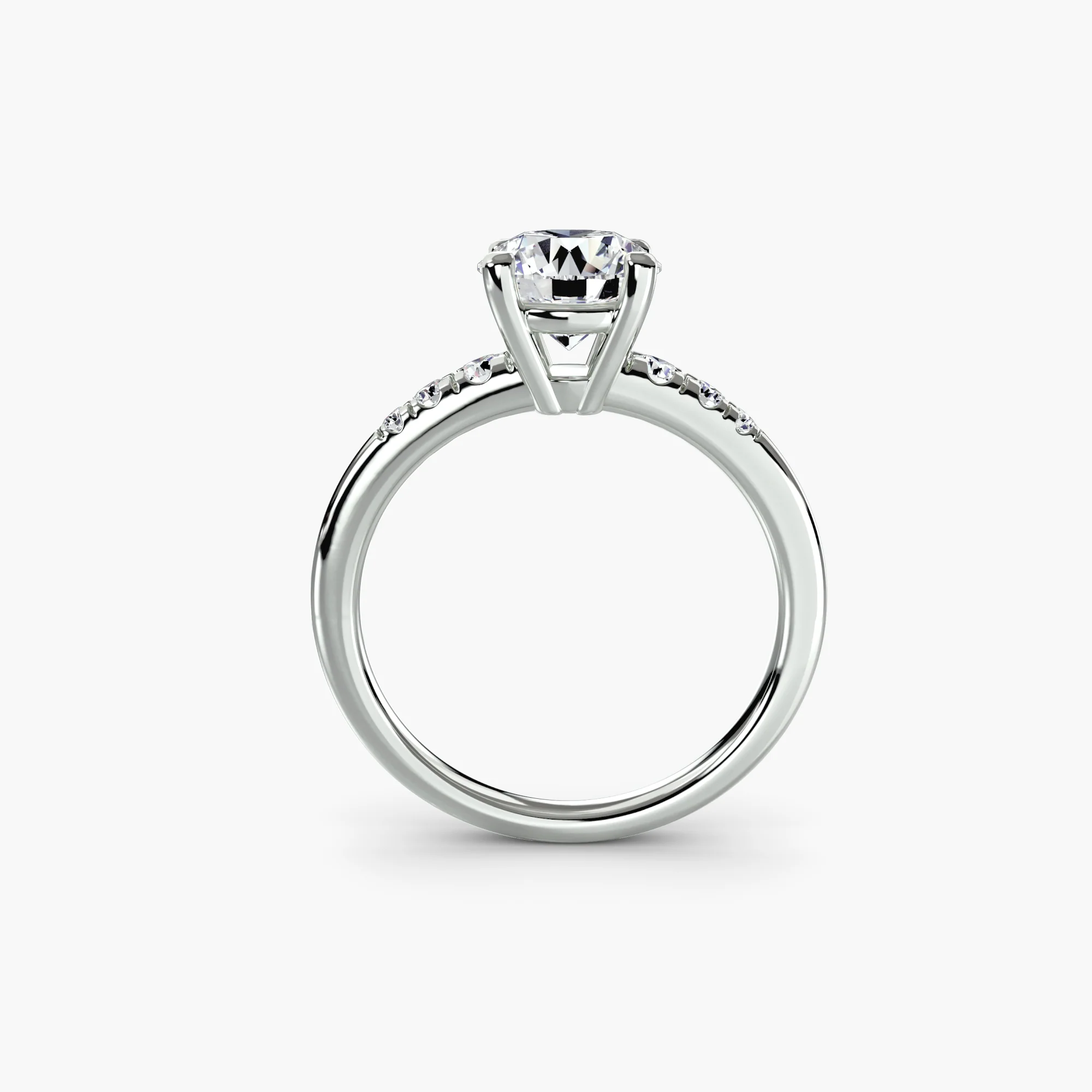 Solitaire with Shoulder Accents