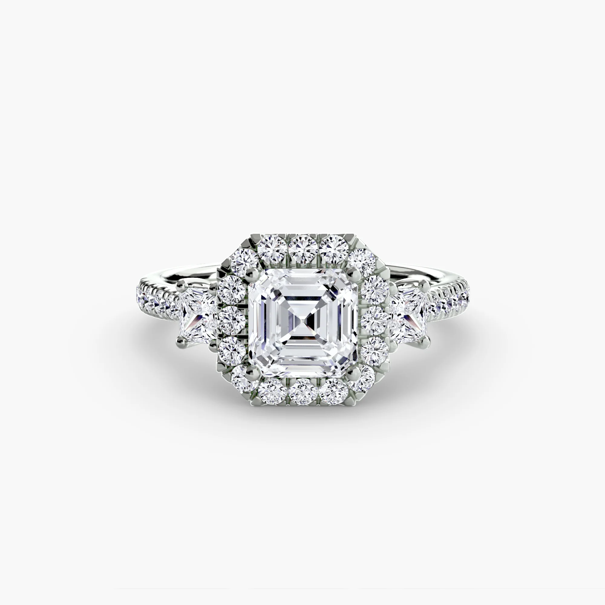 Three-Stone Ring with Halo 2 - Image 10
