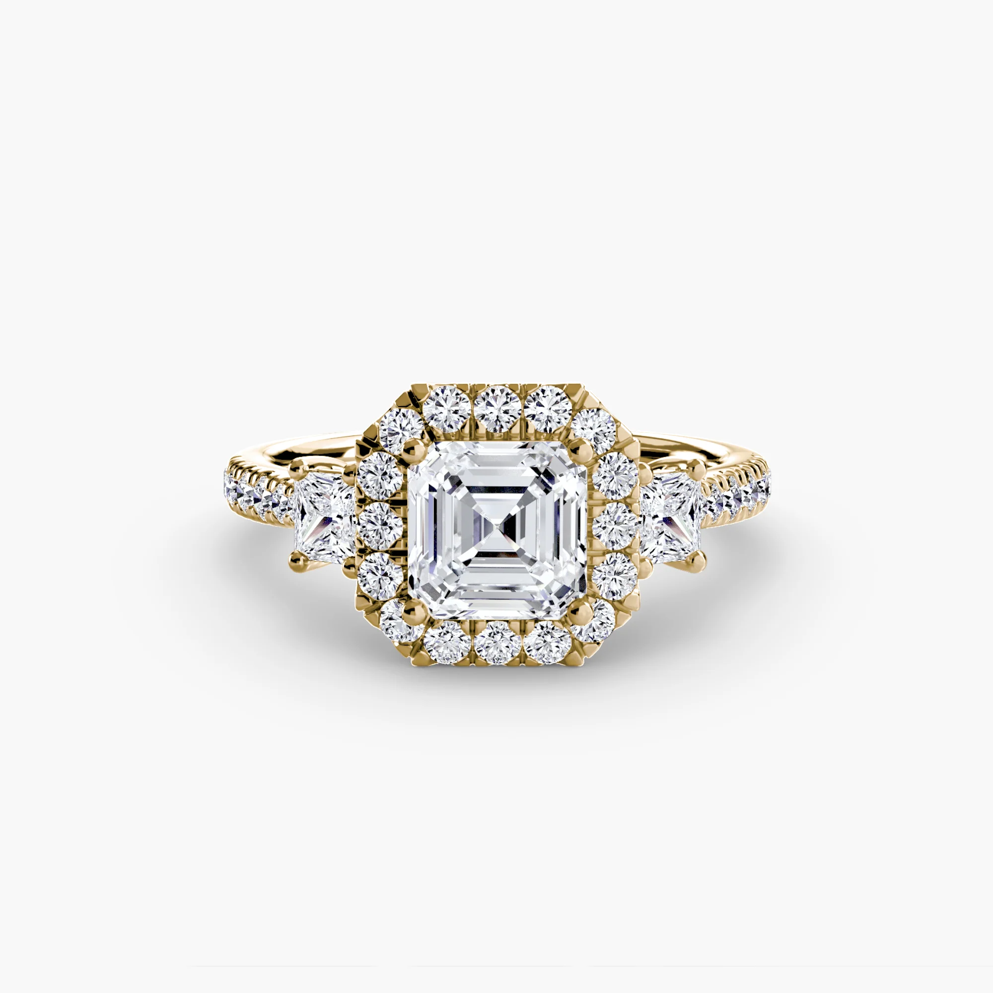 Three-Stone Ring with Halo 2 - Image 20