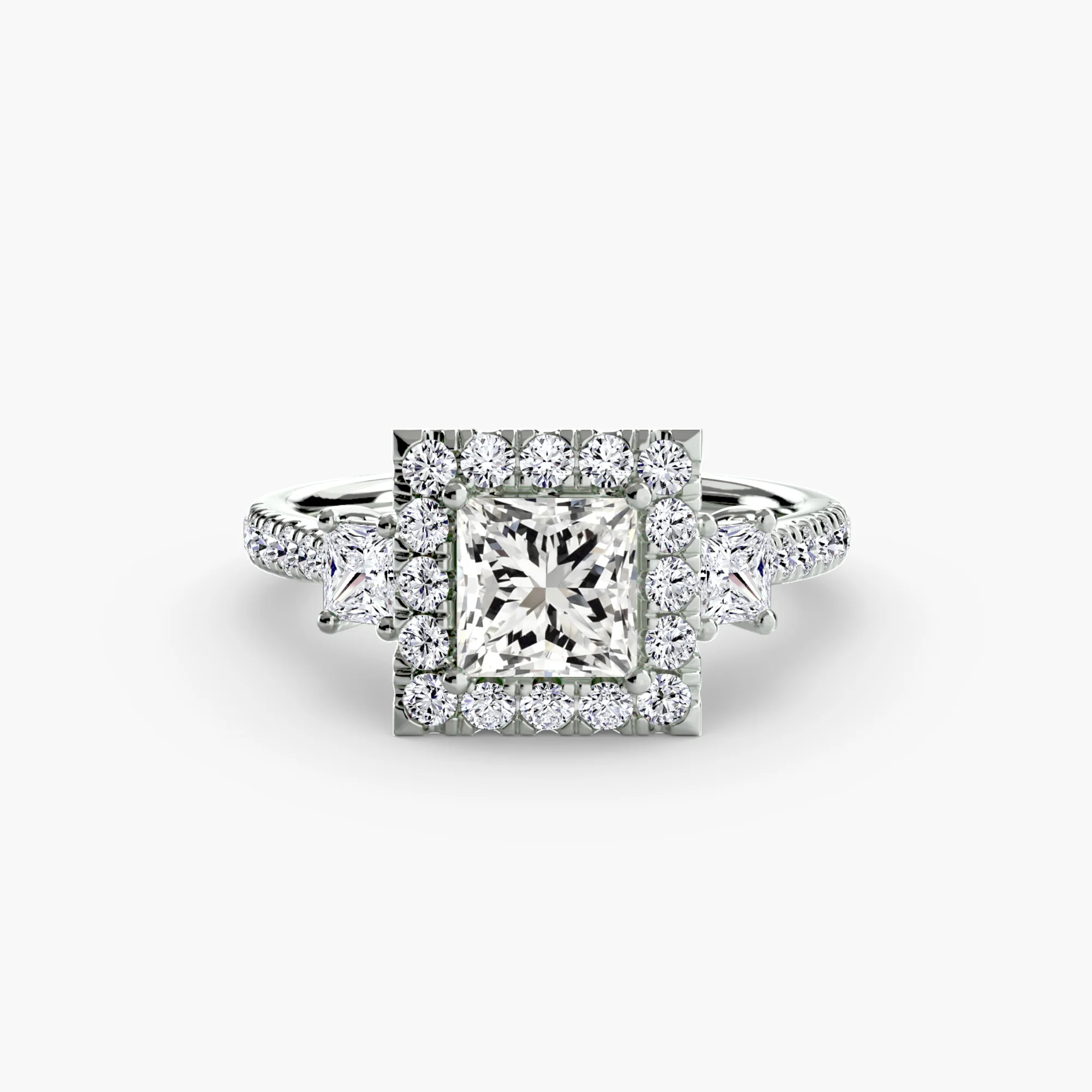 Three-Stone Ring with Halo 2 - Image 33