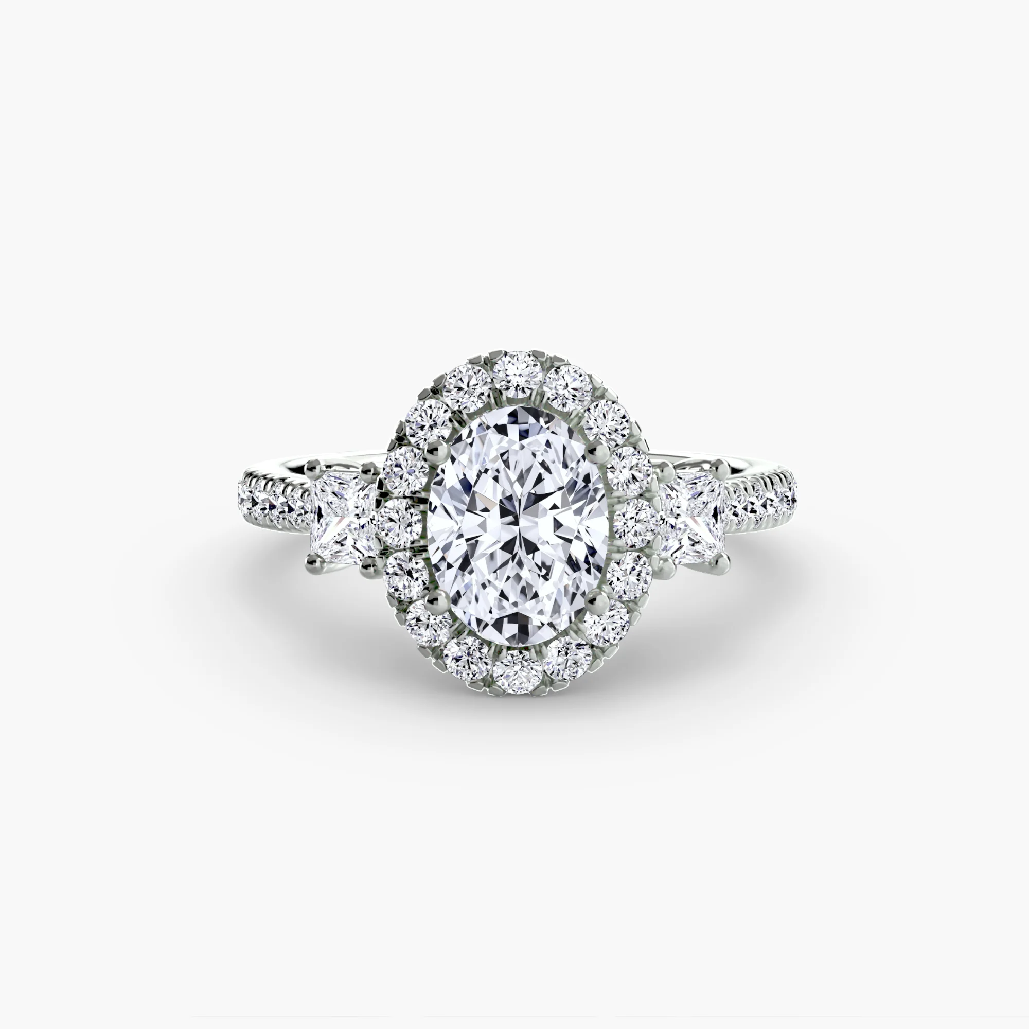 Three-Stone Ring with Halo 2 - Image 35