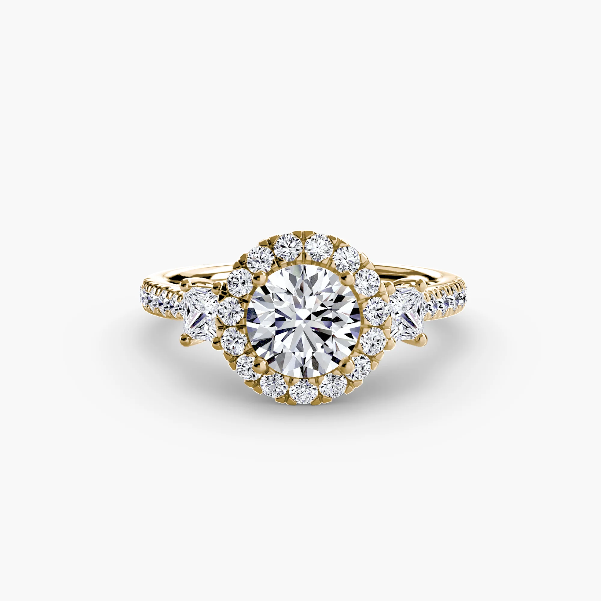 Three-Stone Ring with Halo 2 - Image 42