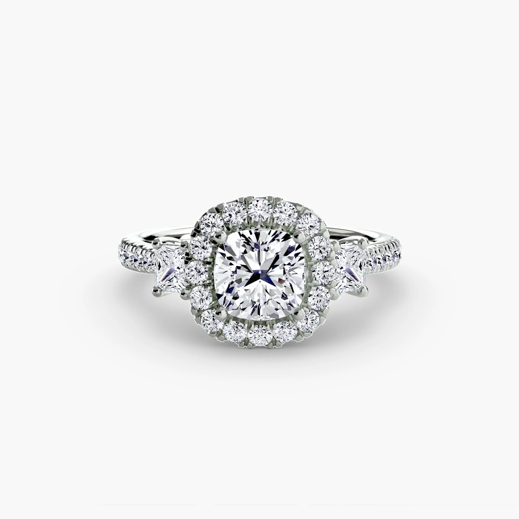Three-Stone Ring with Halo 2 - Image 64