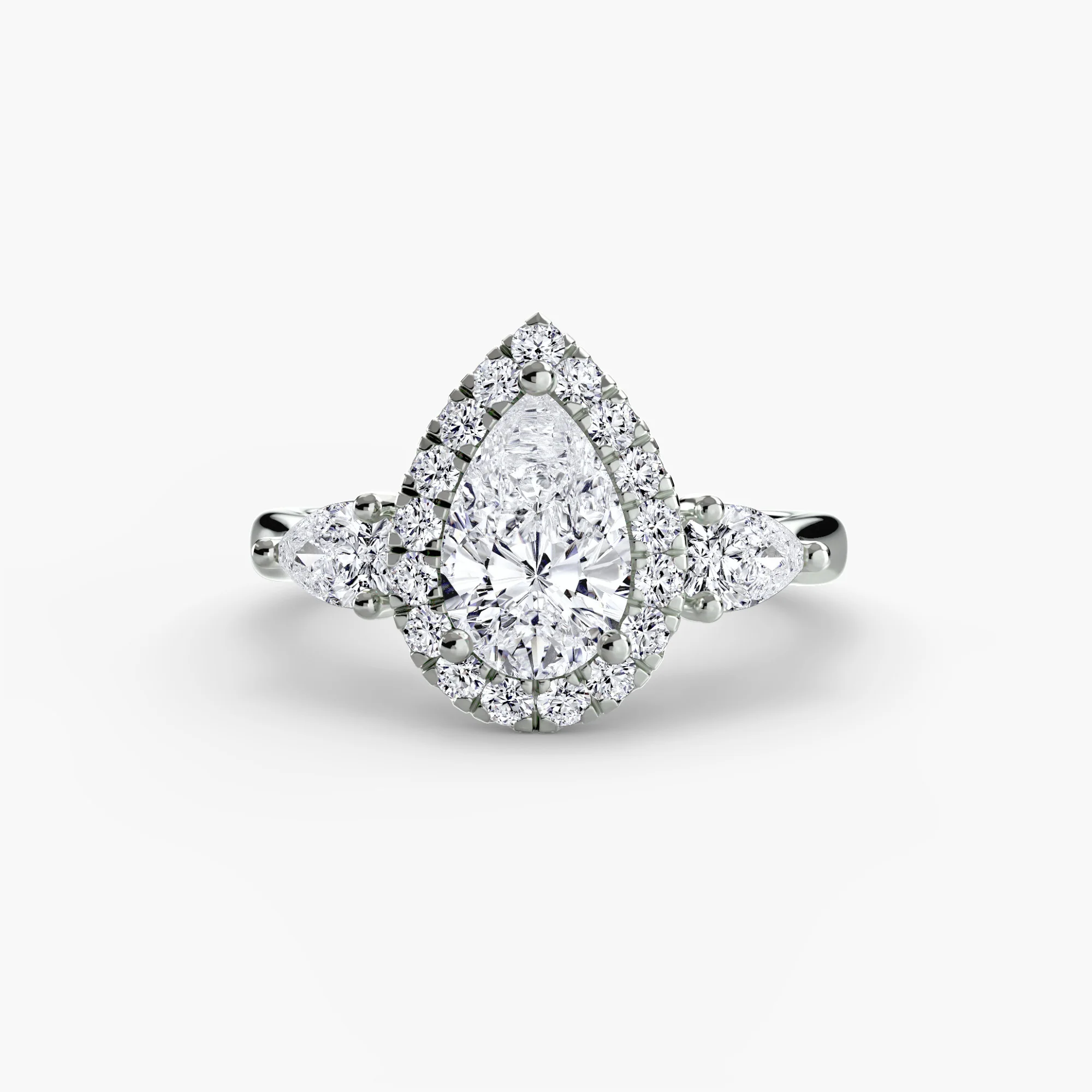 Three-Stone Ring with Halo - Image 2