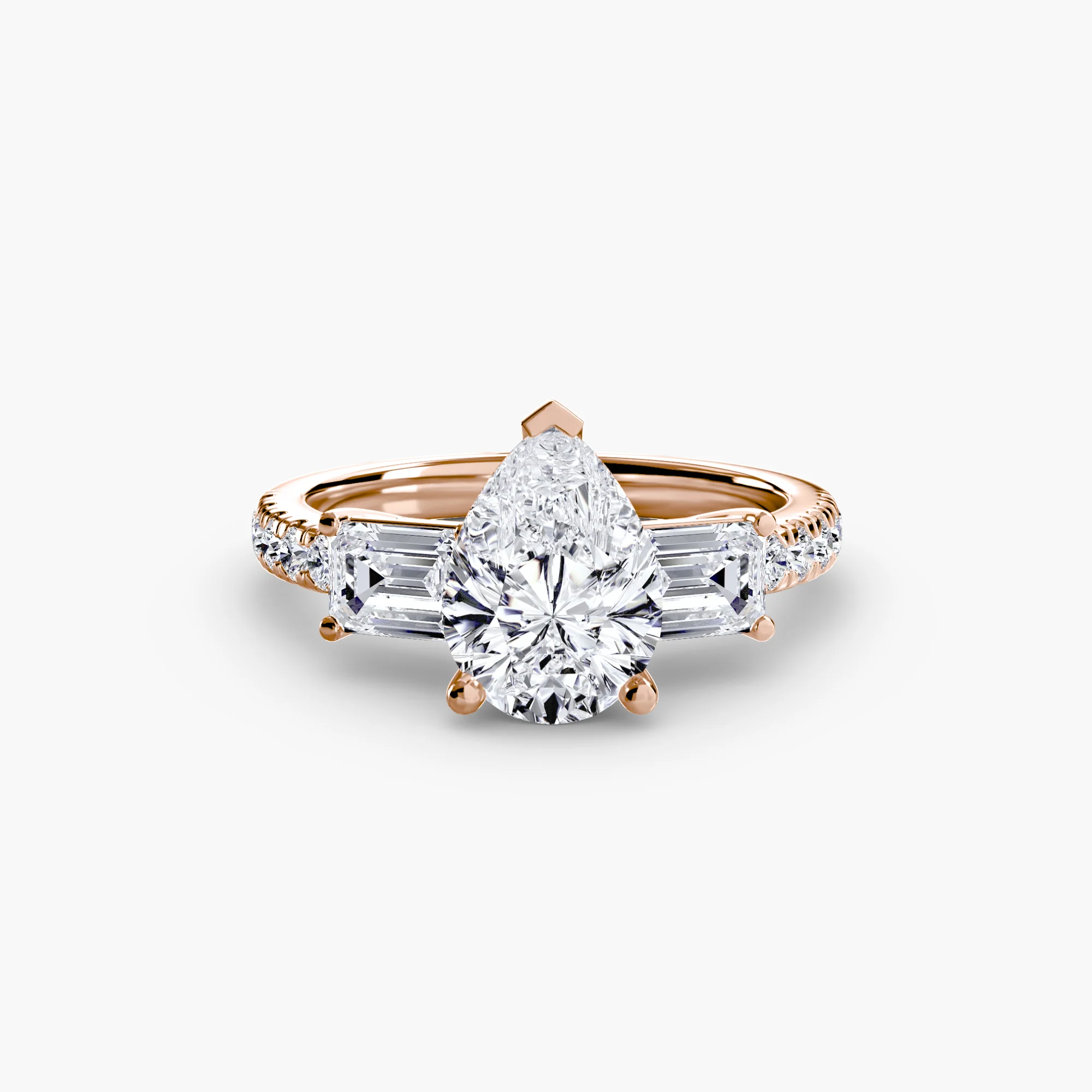 Three-Stone Ring with Pavé Band 4 - Image 25