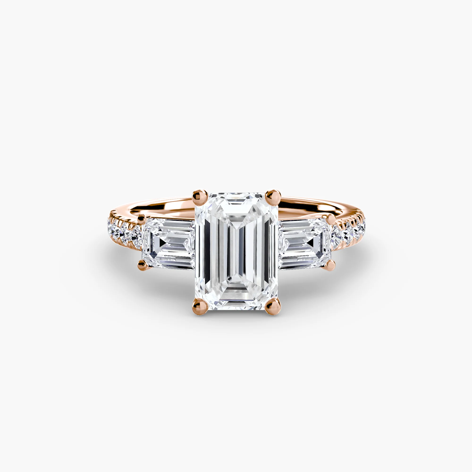Three-Stone Ring with Pavé Band 4 - Image 55