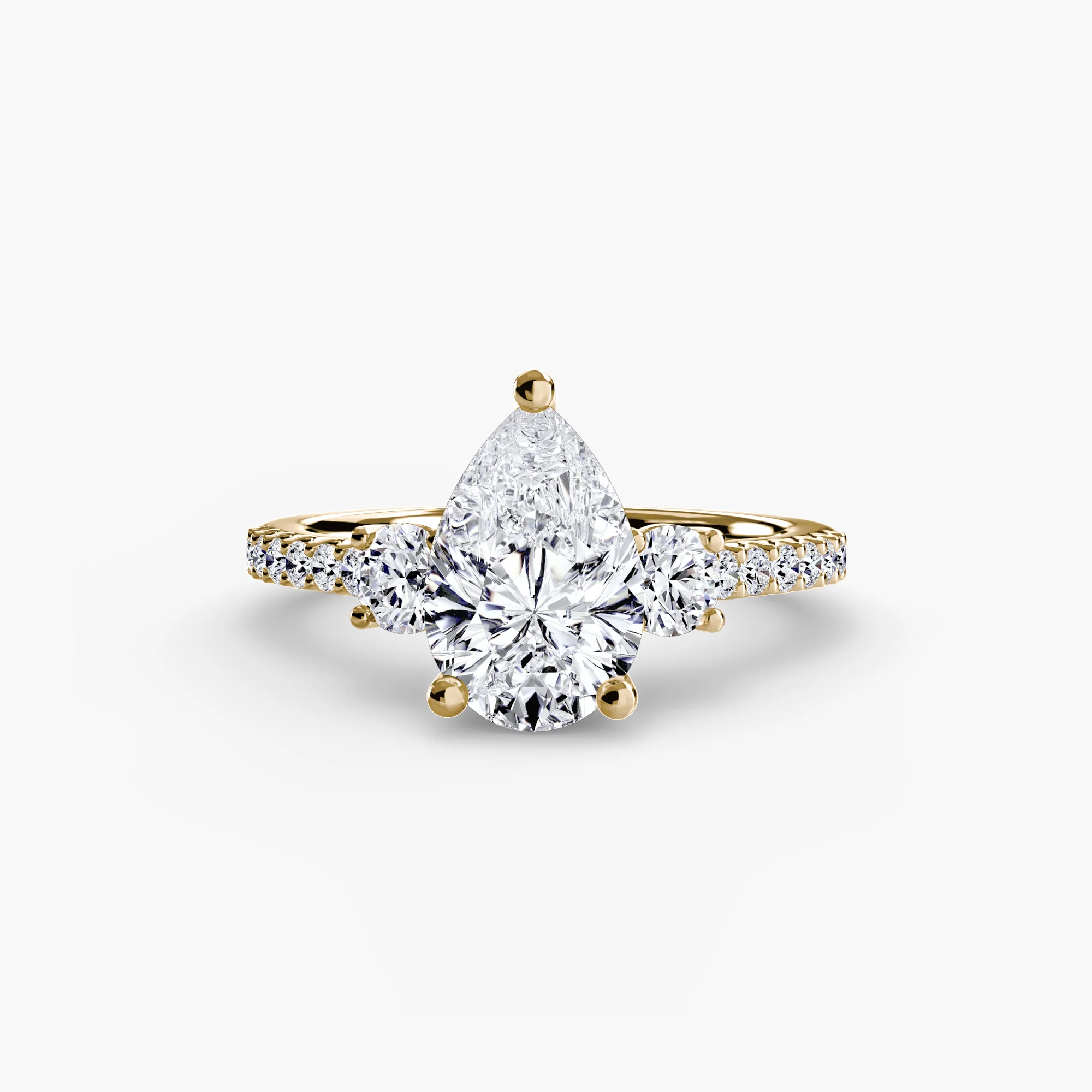 Three-Stone Ring with Pavé Band 5 - Image 3