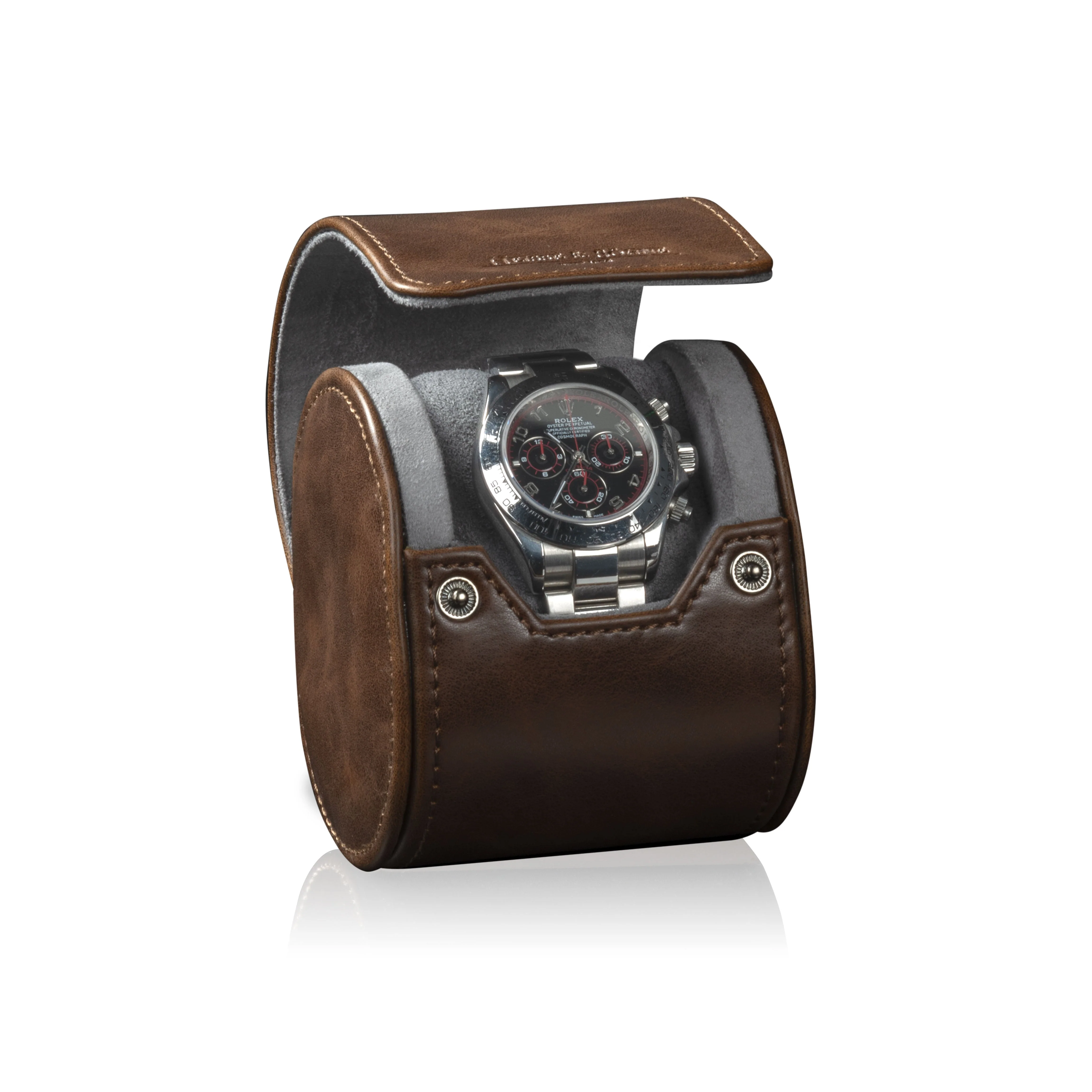 Vintage Single Watch Roll Brown - Image 3